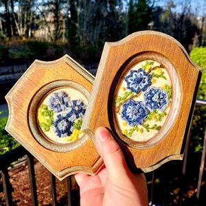 Framed Floral Needlepoint